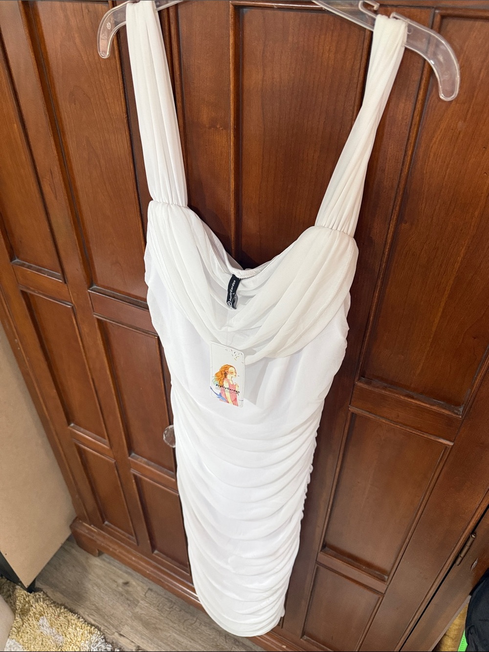 NWT Womens Summer Off The Shoulder Ruched Bodycon Dresses Fitted Club Midi - Picture 3 of 12
